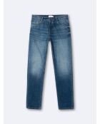 Spijkerjeans van denimkatoen met normale kleurvervaging