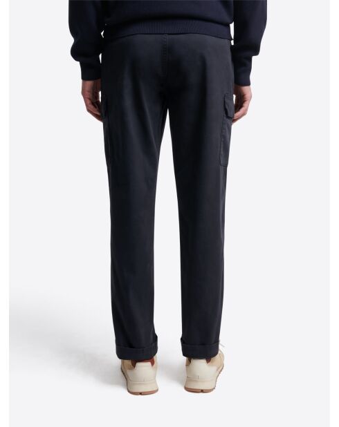 Pantalon cargo slim en coton stretch bleu marine