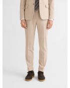 Pantaloni slim stretch beige chiaro
