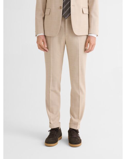 Pantaloni slim stretch beige chiaro