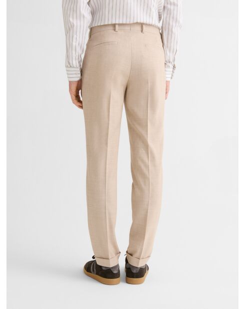 Pantaloni slim stretch beige chiaro