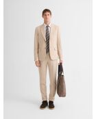 Pantaloni slim stretch beige chiaro