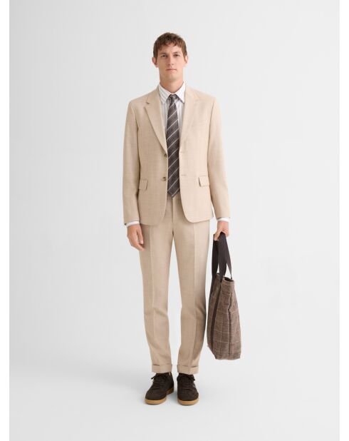 Pantaloni slim stretch beige chiaro