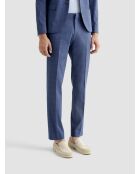 Pantalon de costume slim à carreaux bleu