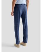 Pantalon de costume slim à carreaux bleu