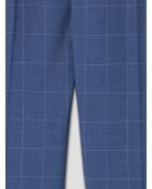 Pantalon de costume slim à carreaux bleu