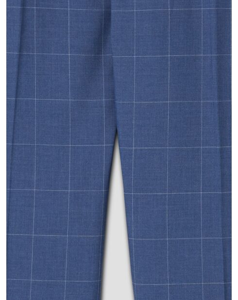 Pantalon de costume slim à carreaux bleu