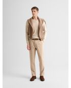Chino coupe droite motif fantaisie beige
