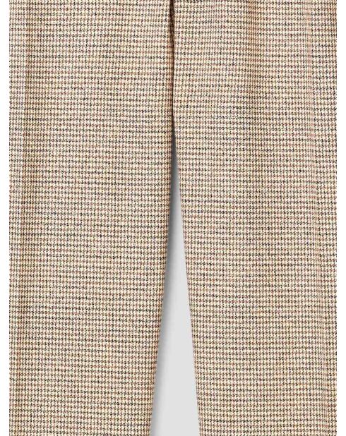 Chino coupe droite motif fantaisie beige