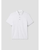 Witte polo met knopen in reliëf