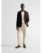 L'Atelier ecrufarbene, lockere Twill-Jeans mit Gürtel