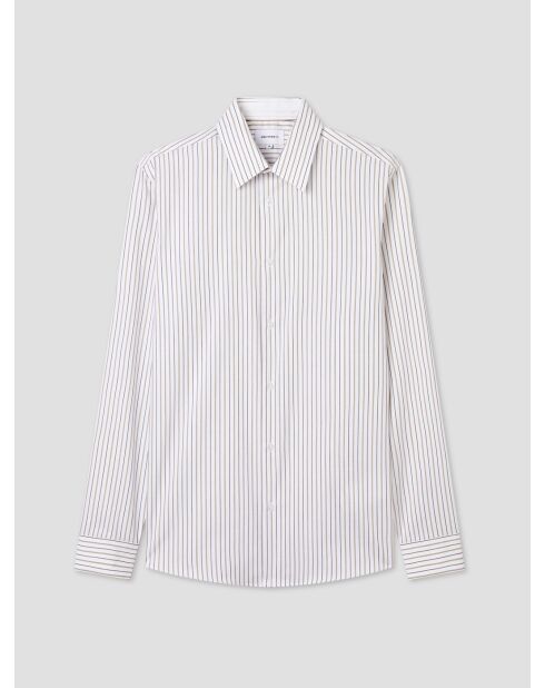 Camicia slim bianca a righe