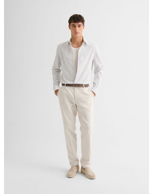Camicia slim bianca a righe