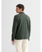 Polo manches longues chiné col boutonné vert bronze