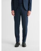 Pantalon de costume slim pied de puce bleu navy