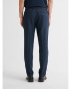 Pantalon de costume slim pied de puce bleu navy