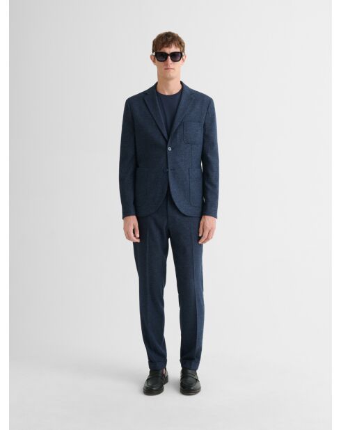 Pantalon de costume slim pied de puce bleu navy