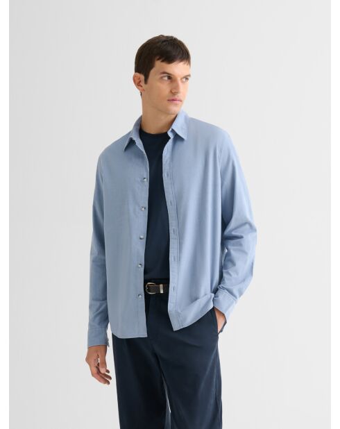 Slank overhemd van Chambray fluweel