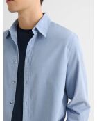 Slank overhemd van Chambray fluweel
