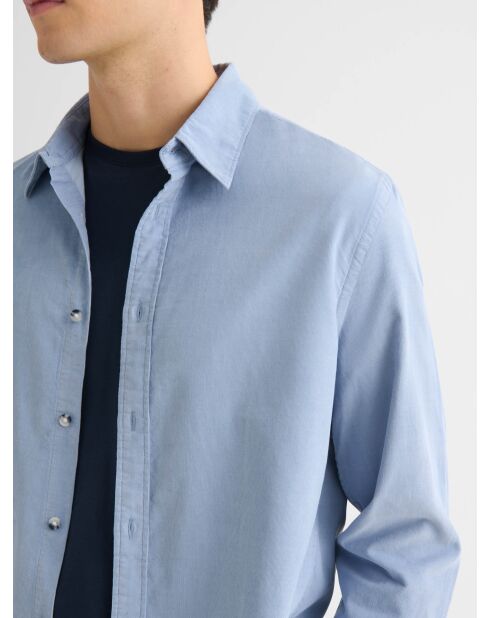 Slank overhemd van Chambray fluweel