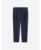 Chino stretch taille élastiquée dark saphir