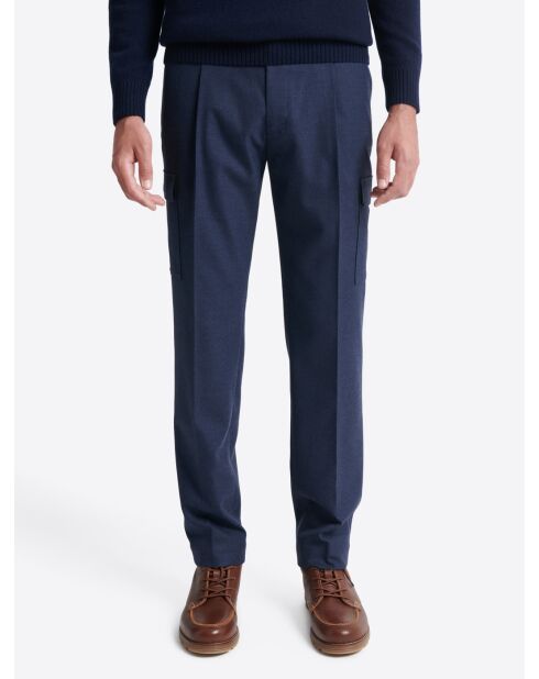 Chino stretch taille élastiquée dark saphir