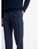 Chino stretch taille élastiquée dark saphir