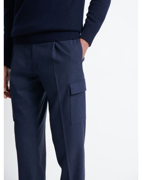 Chino stretch taille élastiquée dark saphir