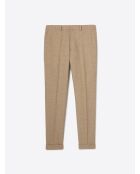 Pantalon de costume taille élastique caramel