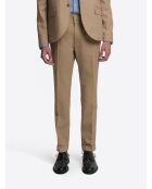 Pantalon de costume taille élastique caramel