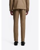 Pantalon de costume taille élastique caramel