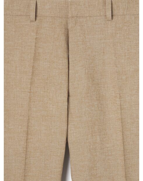 Pantalon de costume taille élastique caramel