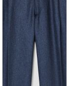 Pantalon de costume slim laine à pinces bleu marine
