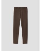 Slanke, stretchchino met elastische taille, tabak