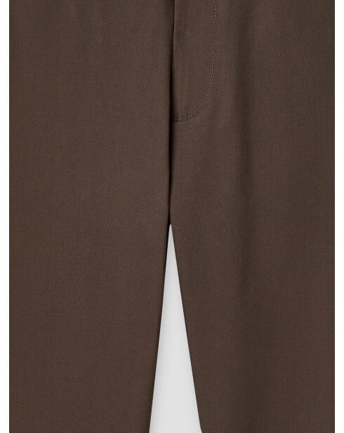 Chino slim stretch taille élastiquée tabac