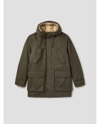 Parka con cappuccio idrorepellente 3 in 1 verde bronzo