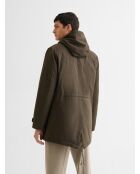 Parka con cappuccio idrorepellente 3 in 1 verde bronzo
