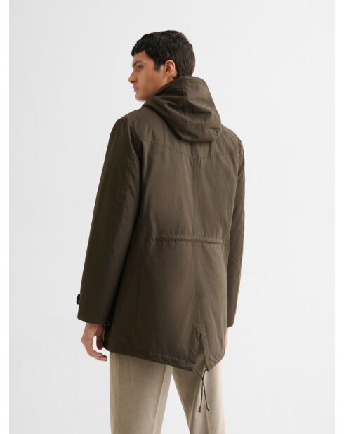 Parka 3 en 1 déperlante à capuche vert bronze