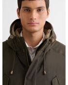 Parka con cappuccio idrorepellente 3 in 1 verde bronzo
