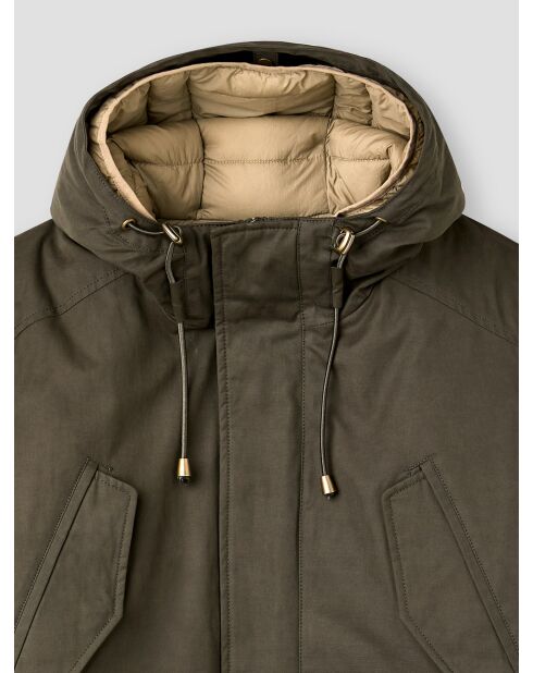 Parka 3 en 1 déperlante à capuche vert bronze