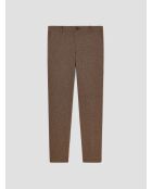 Slanke broek met karamel en chevronpatroon 3
