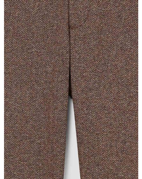 Pantaloni slim con motivo Chevron color caramello 3
