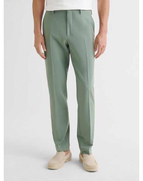 Pantalon de costume slim bistretch vert amande