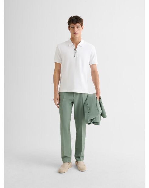 Pantalon de costume slim bistretch vert amande