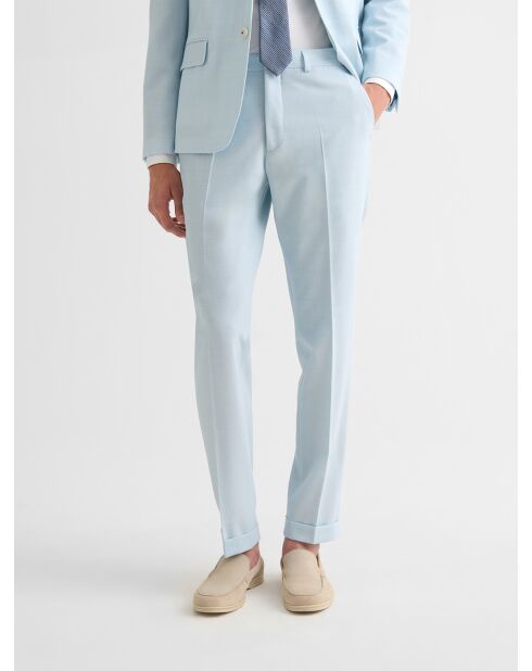 Pantalon de costume slim bleu ciel