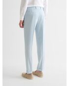 Pantaloni slim suit blu cielo