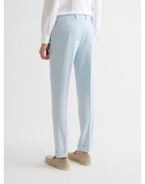 Pantalon de costume slim bleu ciel