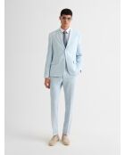 Pantaloni slim suit blu cielo