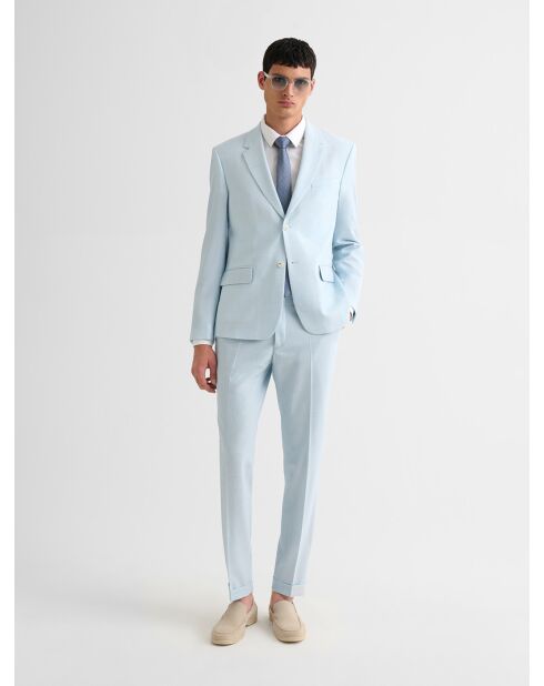 Pantalon de costume slim bleu ciel