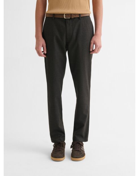 Chino slim taille semi-élastiquée cacao